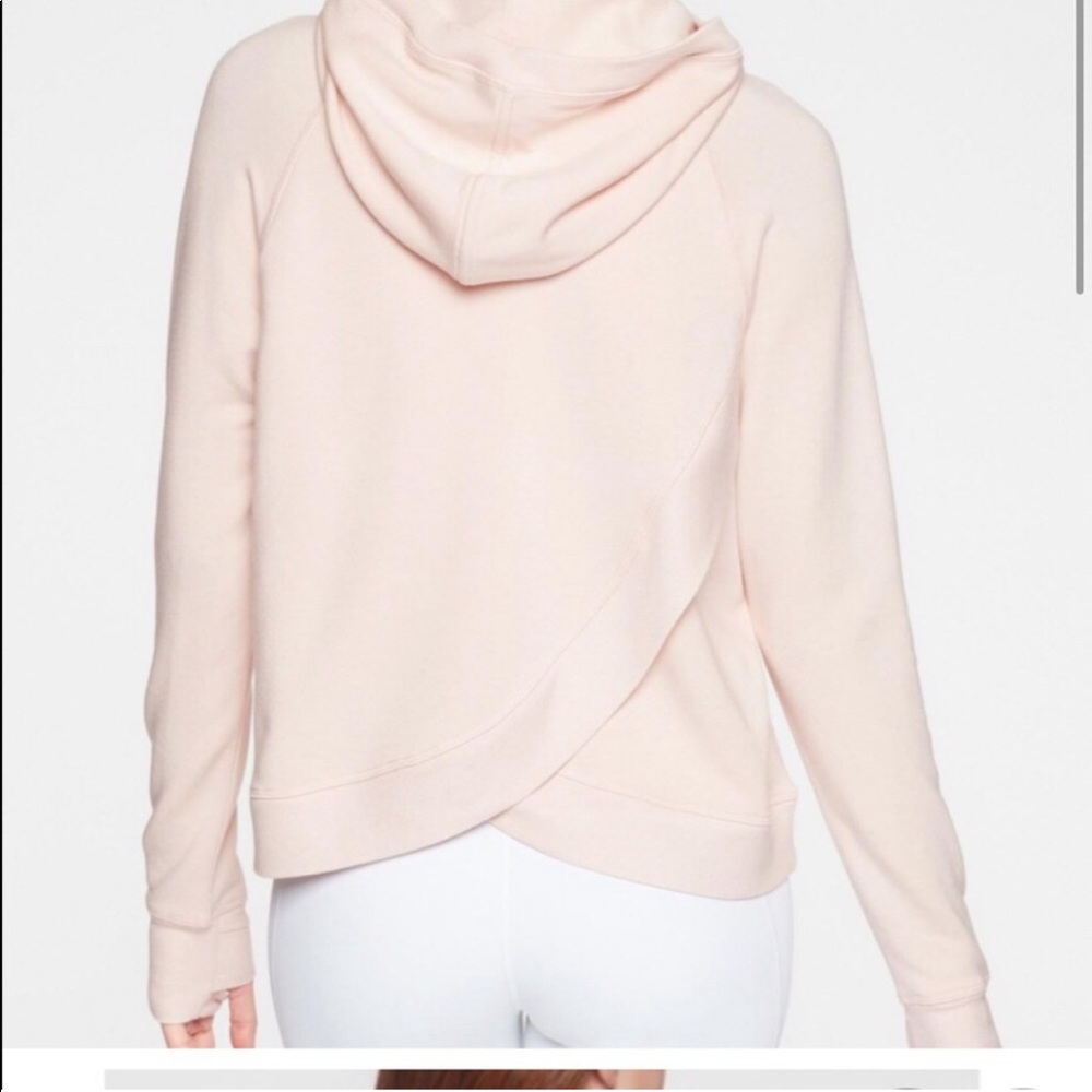 Athleta light pink hooded sweatshirt cross cross back